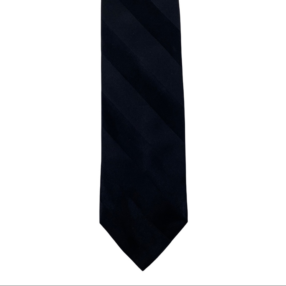City of London Striped Silk Tie, Black